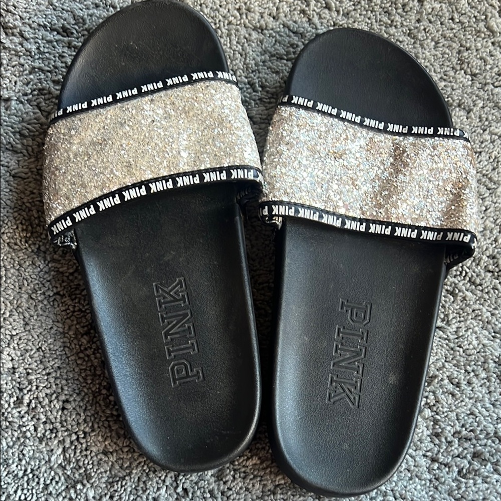 Victoria's Secret PINK Glitter Slide Sandals